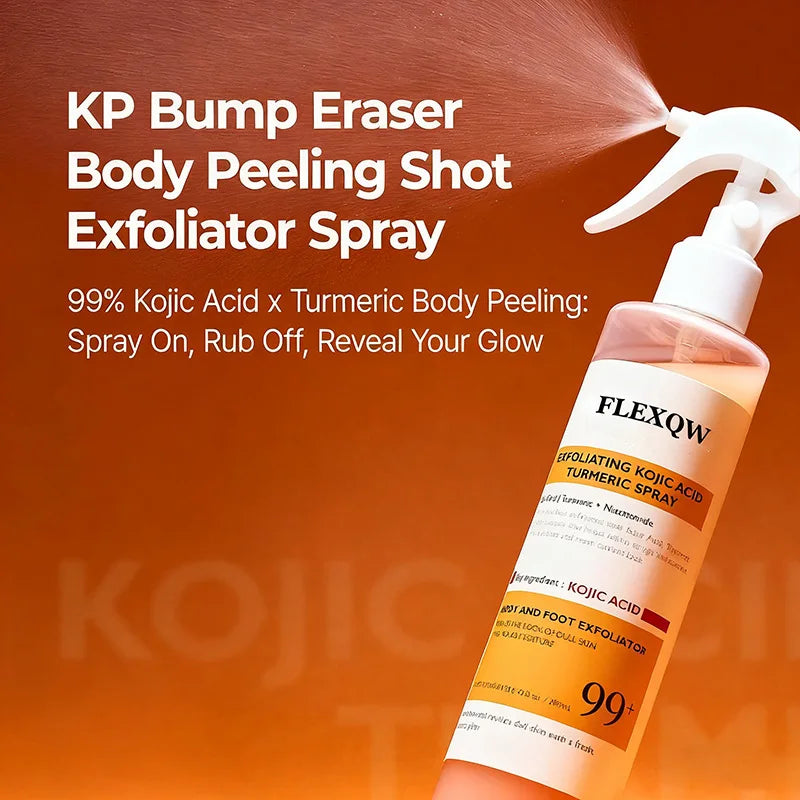 Kojic Acid Turmeric Body Scrub Spray | Natural Exfoliating 200ml Scrubs Treatments Tidesmit