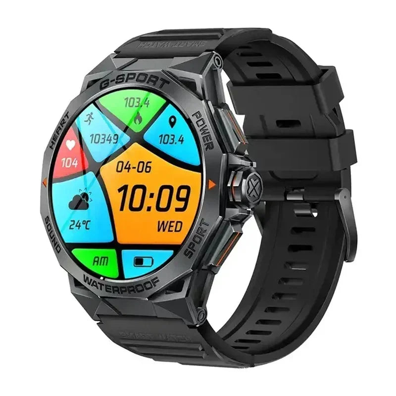 1.43inch AMOLED Screen Smartwatch Men Outdoor Sports Fitness 400mAh Large Battery Bluetooth Call Music Heart Rate Smart Bracelet