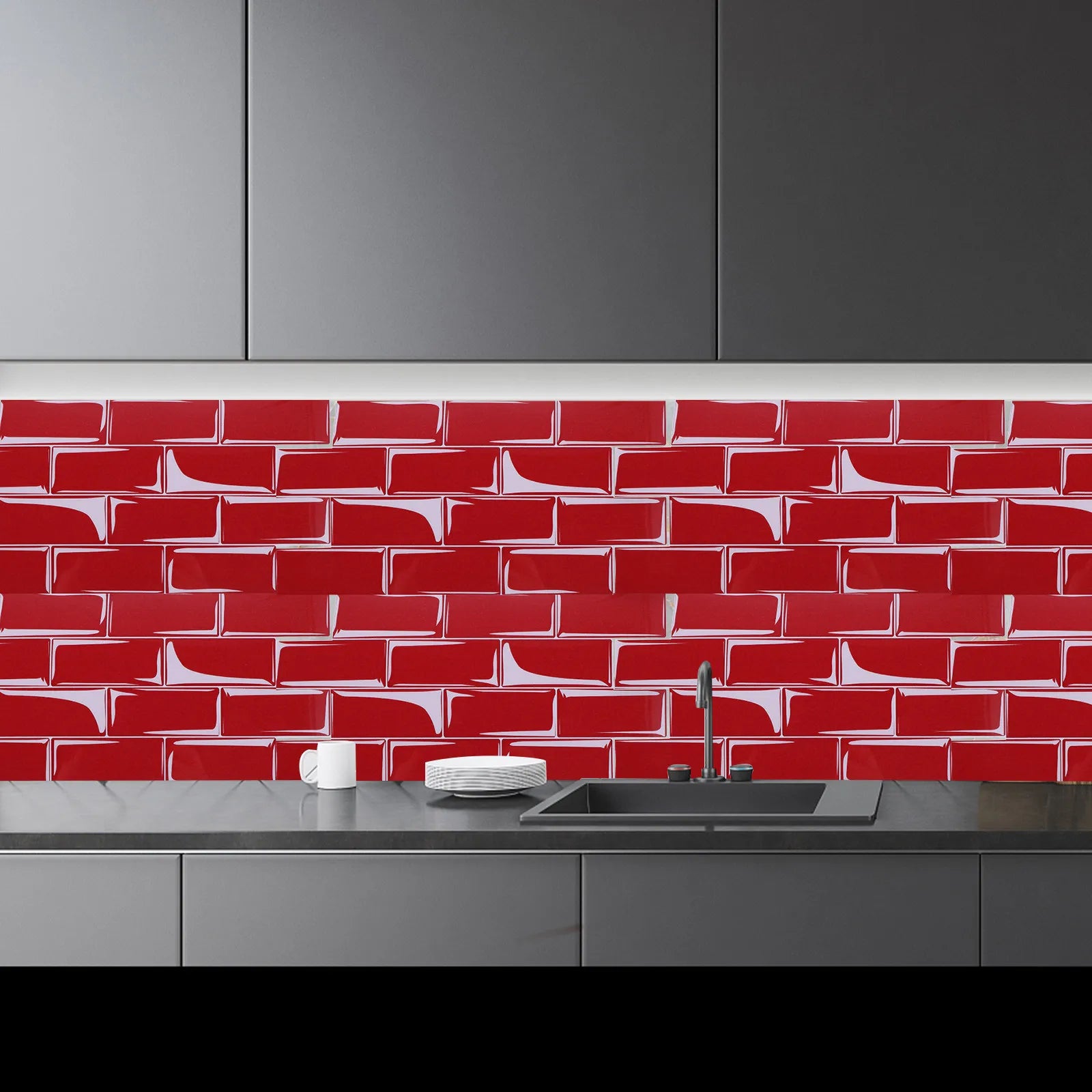 10Pcs Sleek Minimalist Peel and Stick Tile Stickers for Kitchen Backsplash Waterproof Oil Resistant PVC Wall Decals Decor