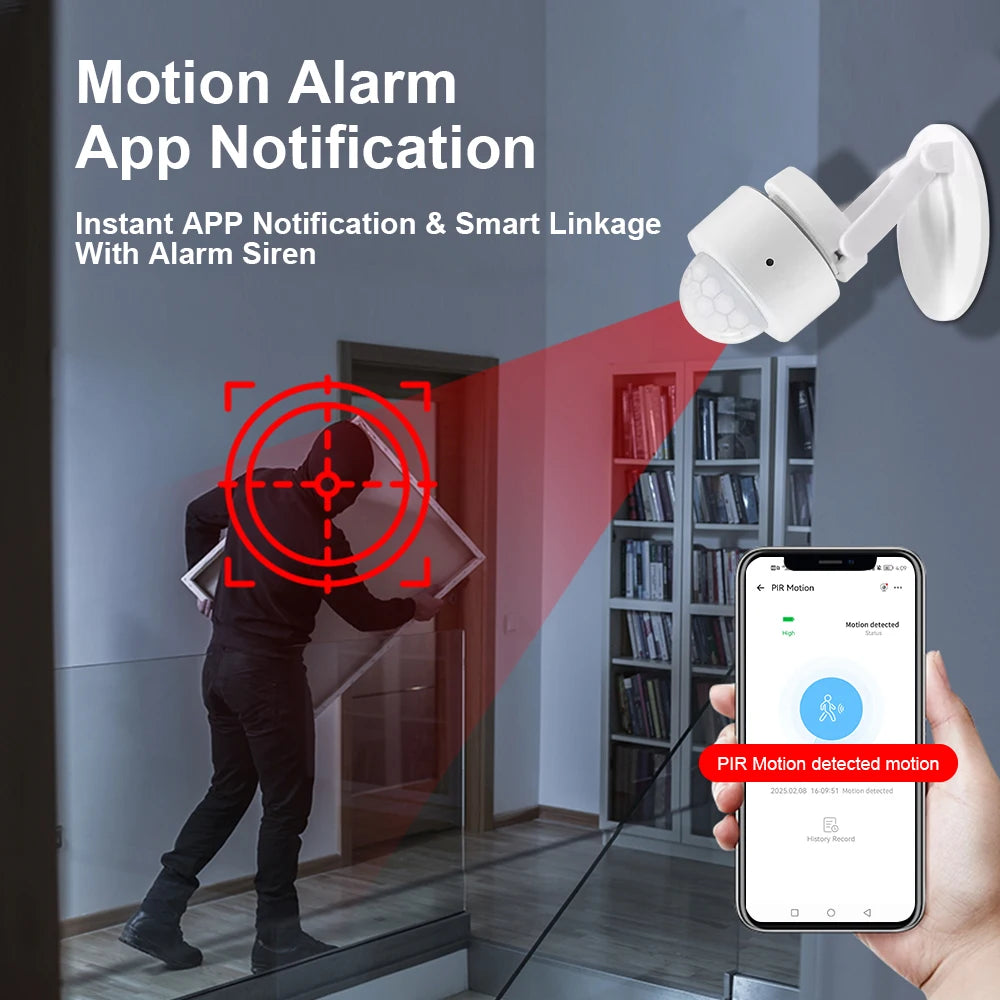 Zigbee PIR Motion Sensor - Smart Home Detector for Energy Efficiency Tidesmit