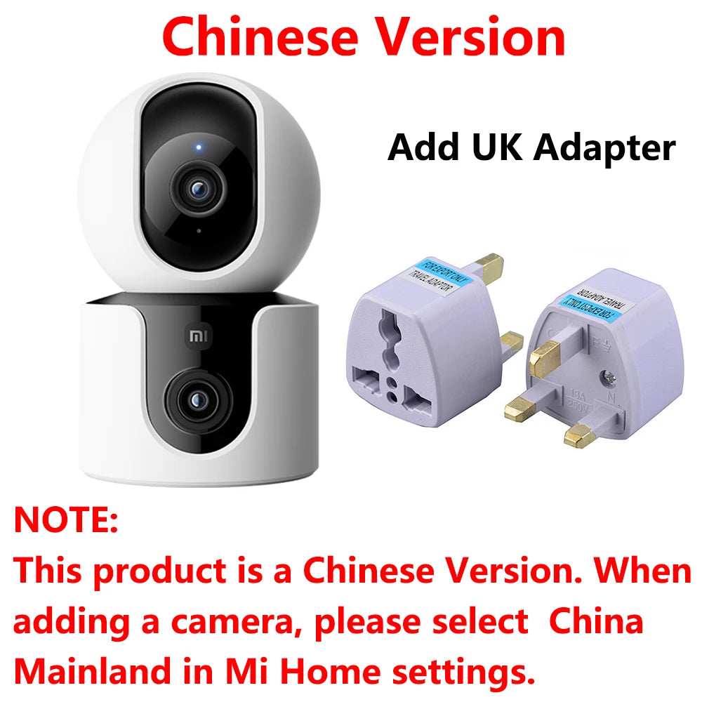 Xiaomi Smart Camera C300 Dual Lens PTZ 360° AI Detection 3 Million Pixels Full Color Night Vision WiFi 6 Home Security Mi Home C