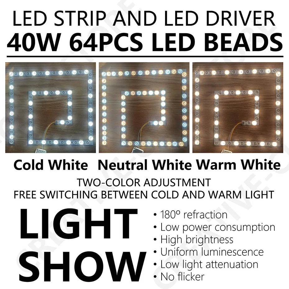 4pcs 60W LED Panel Light SMD 2835 Module Lamp AC 220V Light Source for LED Ceiling Lamp Board Light Indoor Wall Lamp Lighting