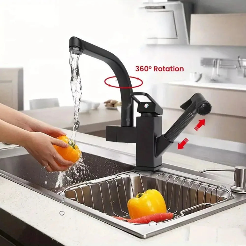 Kitchen Faucet with Pull Down Sprayer, Stainless Steel Sink Faucet for Classic Modern Ktichen, with Side Sprayer