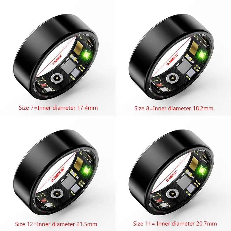Smart Ring Multifunctional Health Tracker Heart Rate Blood Oxygen Monitor Waterproof Men Women Bluetooth Ring Sleep Fitness