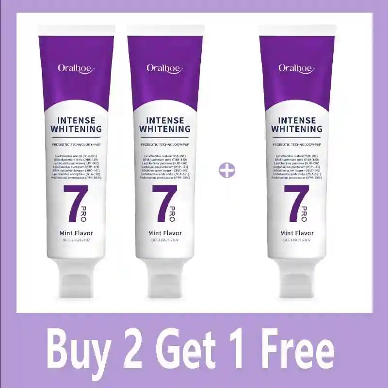 Tidesmit 7D Probiotic Advanced Whitening Toothpaste with deep cleansing mint for a brighter, fresh smile.