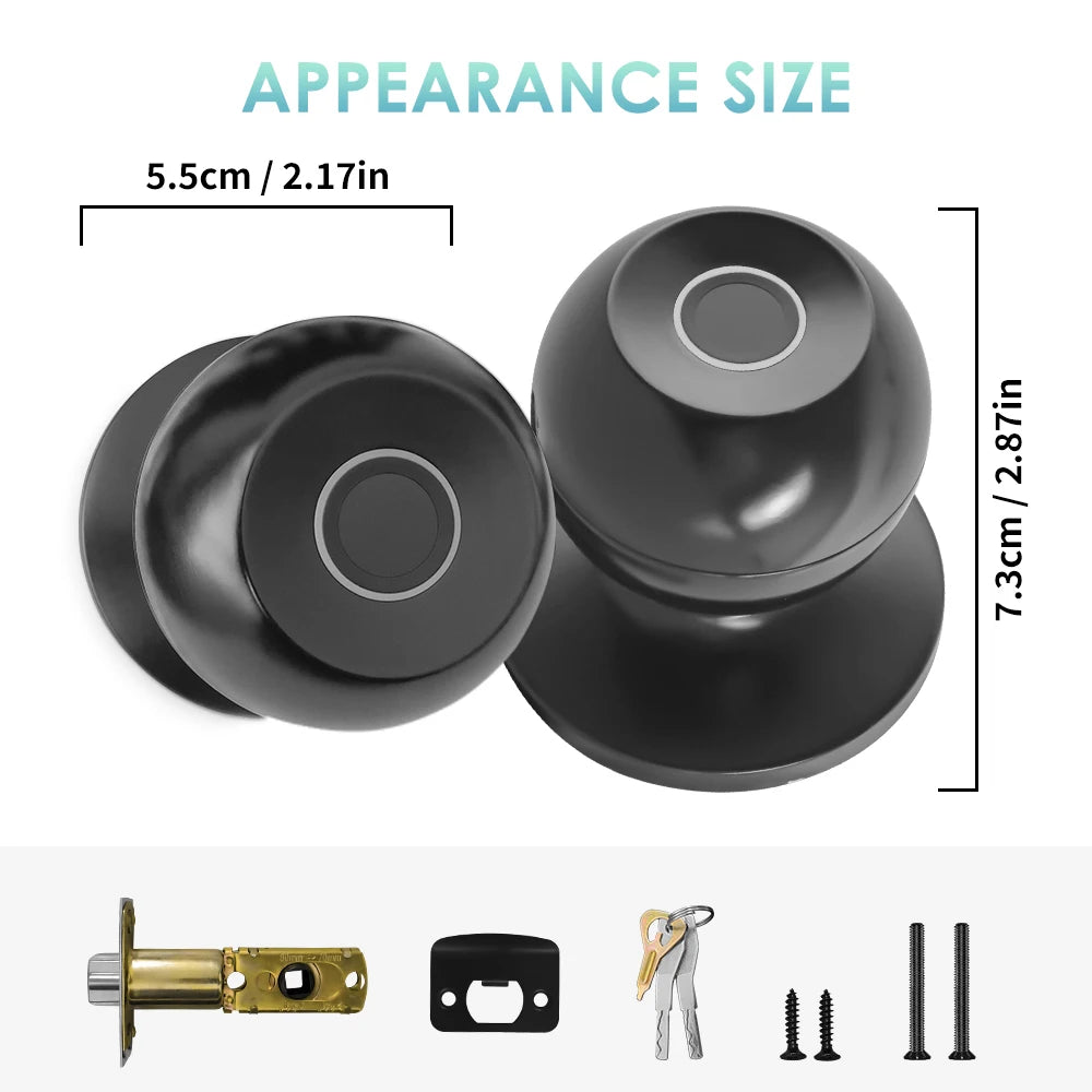 Tuya Smart Door Lock Fingerprint Biometric Spherical Lock Smart Home Devices Security Protection Automation Residential