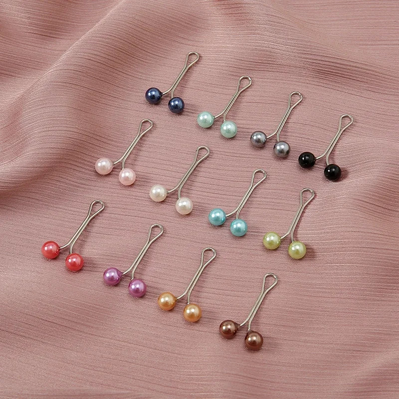 12pcs/Bag Muslim Hijab Pins Scarf Fashion Women Safey Brooch Jewelry Islamic Multicolor Headscarf Ethnic Buckle Accessories
