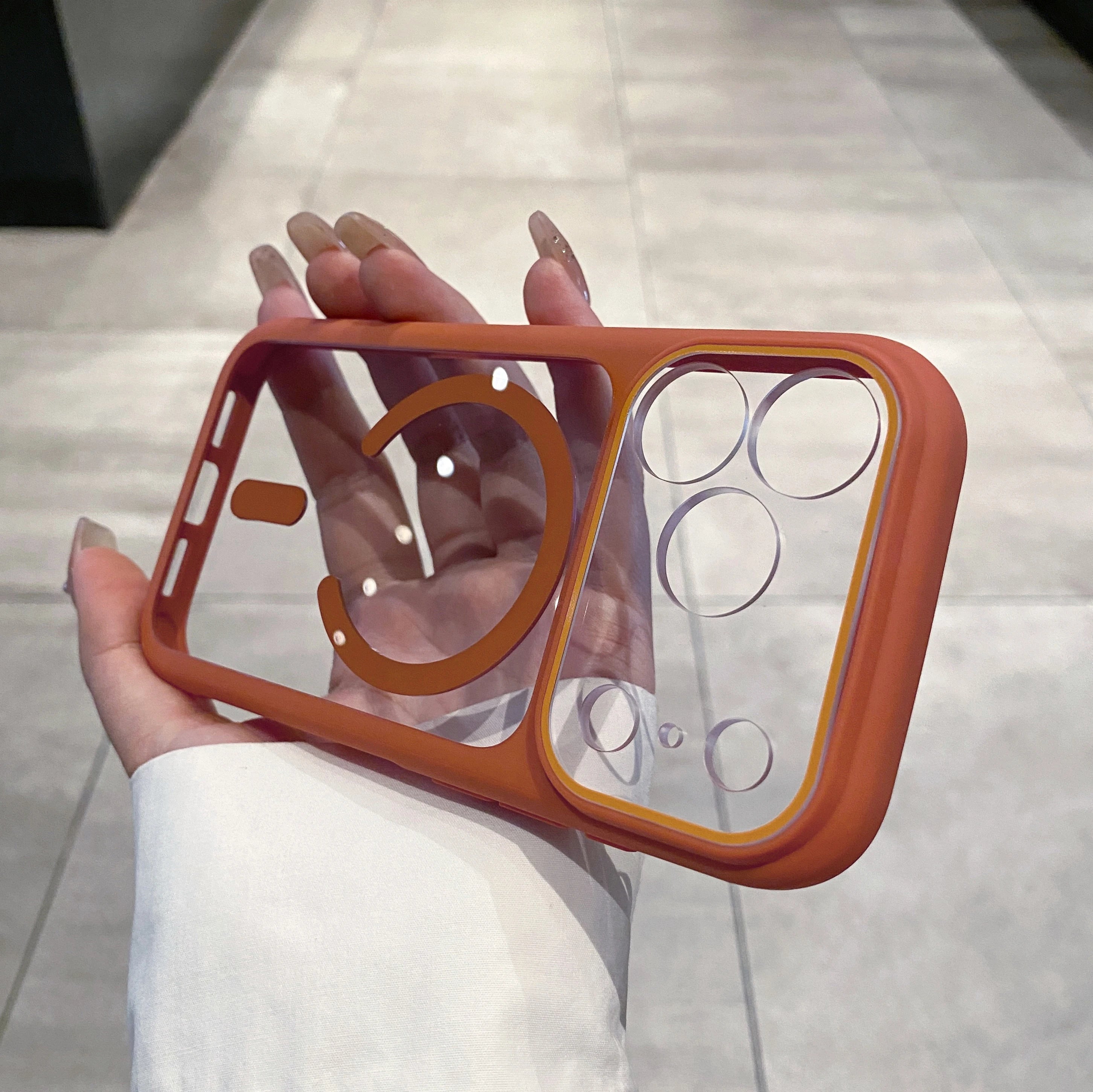 MagSafe iPhone 17 Pro Max Case: Military-Grade Shock-Absorbing Clear Cover Cosmic Orange Tidesmit