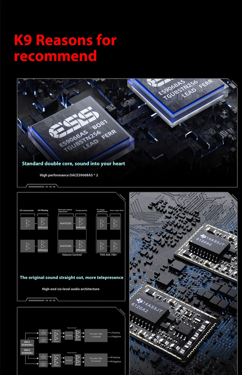 FiiO K9 Pro ESS Desktop DAC and Headphone Amplifier ES9038PRO*2 chip Bluetooth USB DAC DSD Decoder Support MQA