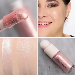 Tidesmit liquid blush and shimmer highlighter gel in a glowing natural contour shade texture close-up