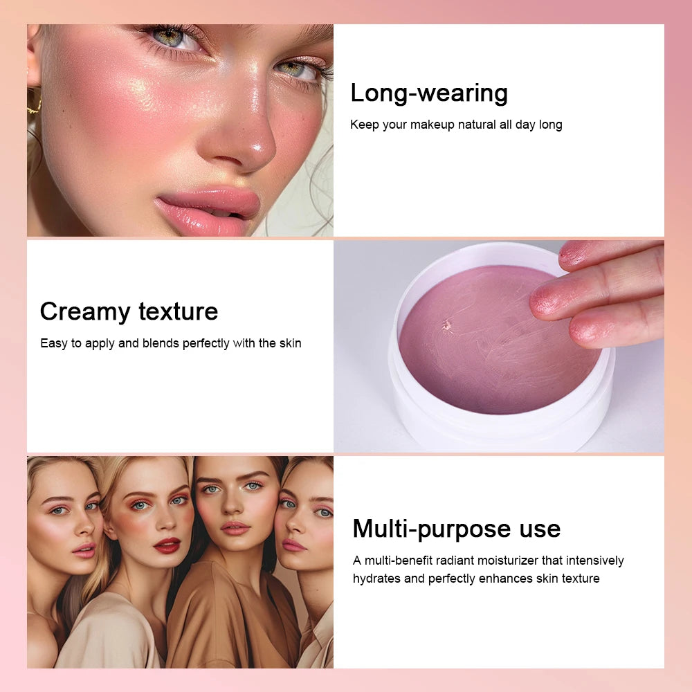 Tidesmit 4 Colors Multi-Purpose Cream Blush Lipstick texture close-up for long-lasting nourishing Korean face makeup
