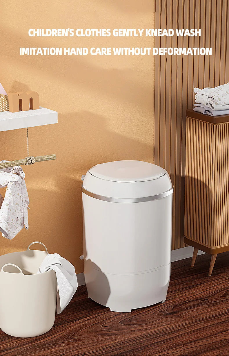 Tidesmit semi-automatic mini washing machine for underwear and baby clothes, compact laundry appliance side view 11