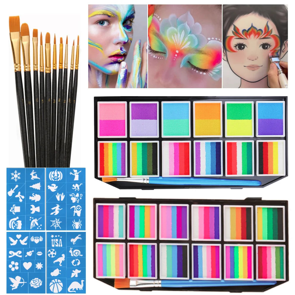 Tidesmit 12 color water-soluble face and body painting palette for Halloween carnival and cosplay makeup