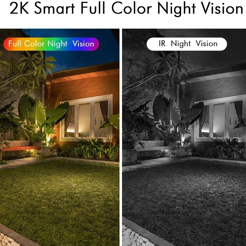 Security Cameras Wireless Outdoor 2K Battery Powered WiFi Camera AI Motion Siren Spotlight Color Night Vision IP66 Waterproof