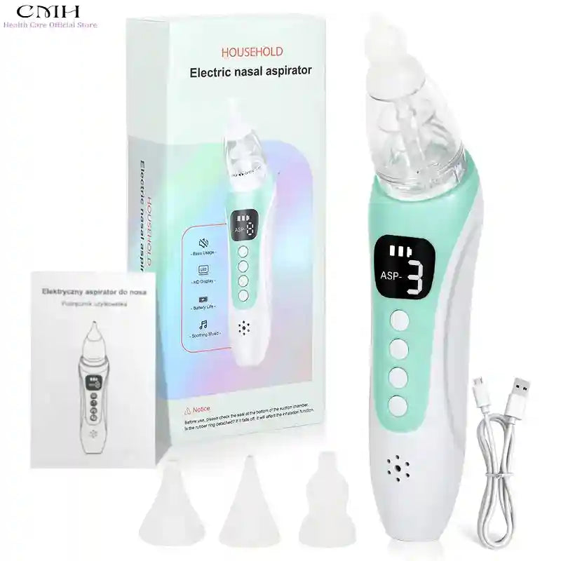 Tidesmit Electric Nasal Aspirator, USB Rechargeable, 3 Suction Modes Back Massage Instrument white Tidesmit