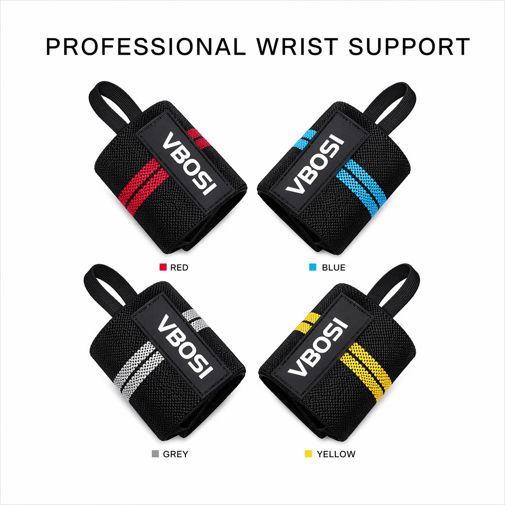 VBOSi Wrist Wraps Wrist Support Brace - Extra Strength Weight Lifting Wristband Bandage Straps for Fitness Gym Training
