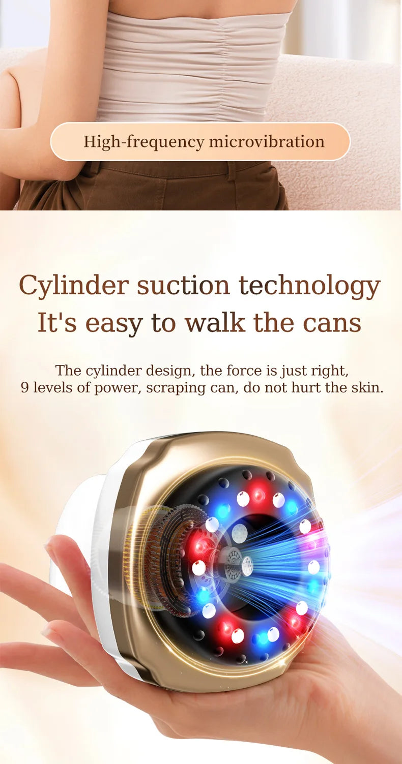 Electric Gua Sha Massager: Heated Cupping Therapy Tool for Home Spa Relaxation Treatment Tidesmit
