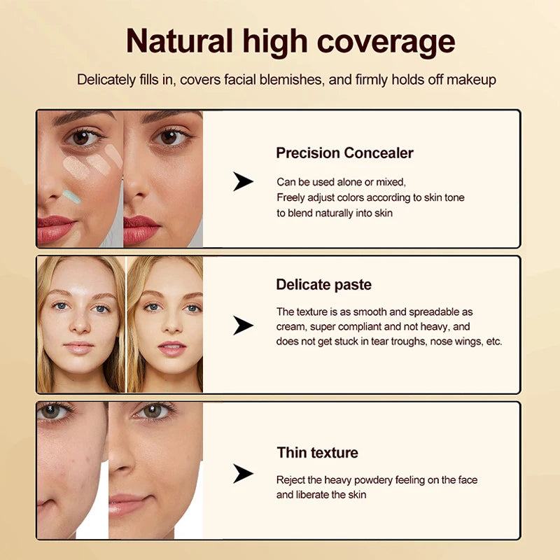 Tidesmit 15 color multifunction concealer palette showing creamy texture and waterproof face makeup shade swatches