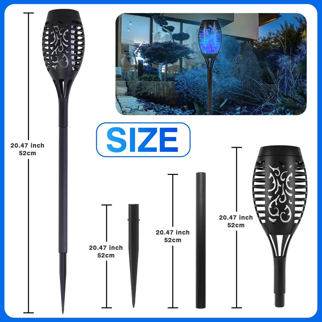12LED Solar Flame Torch Lights Flickering Waterproof Garden Decoration Outdoor For Lawn Path Yard Patio Floor Lamps
