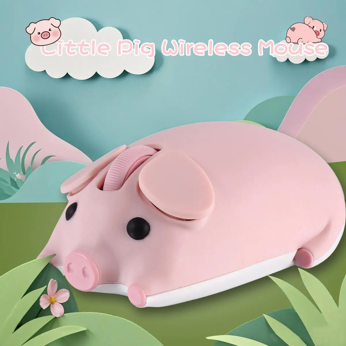 Cute Little Piggy Wireless Bluetooth Dual-Mode Mouse Ergonomics Portable Long Battery Life Office Mause For PC Laptop Kids Gifts