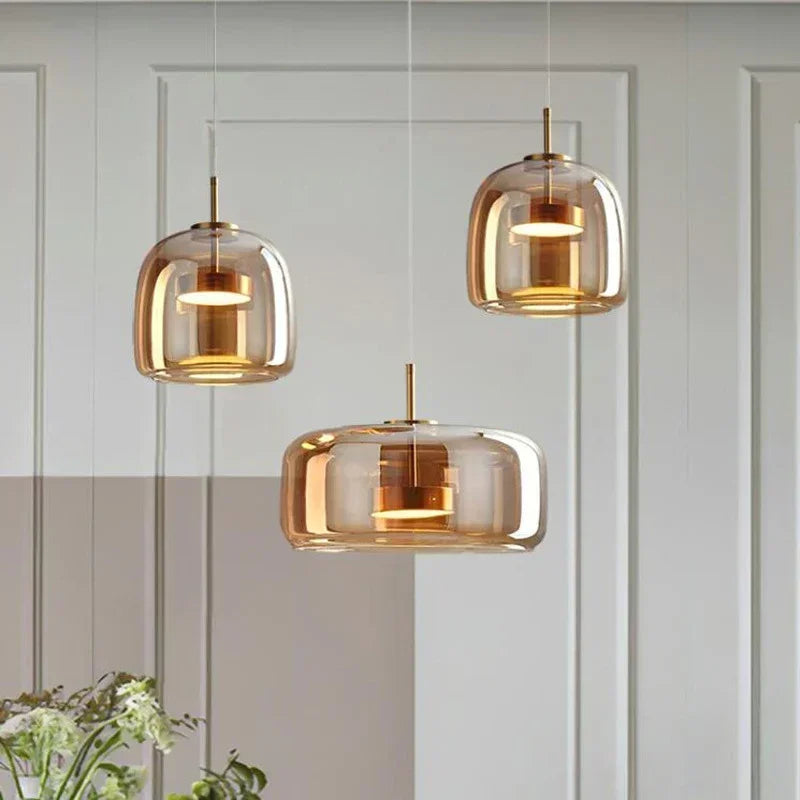 Modern Nordic Glass Ring Light | LED Adjustable Pendant Fixture Tidesmit