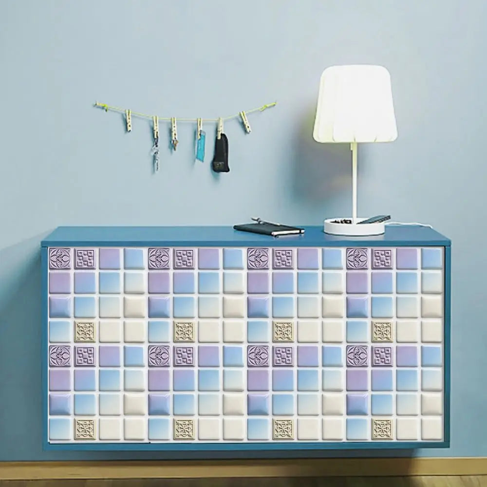 10Pcs Mandala Pattern Backsplash Tile Stickers Multicolor Design Waterproof Peel and Stick Tile Removable Self-Adhesive
