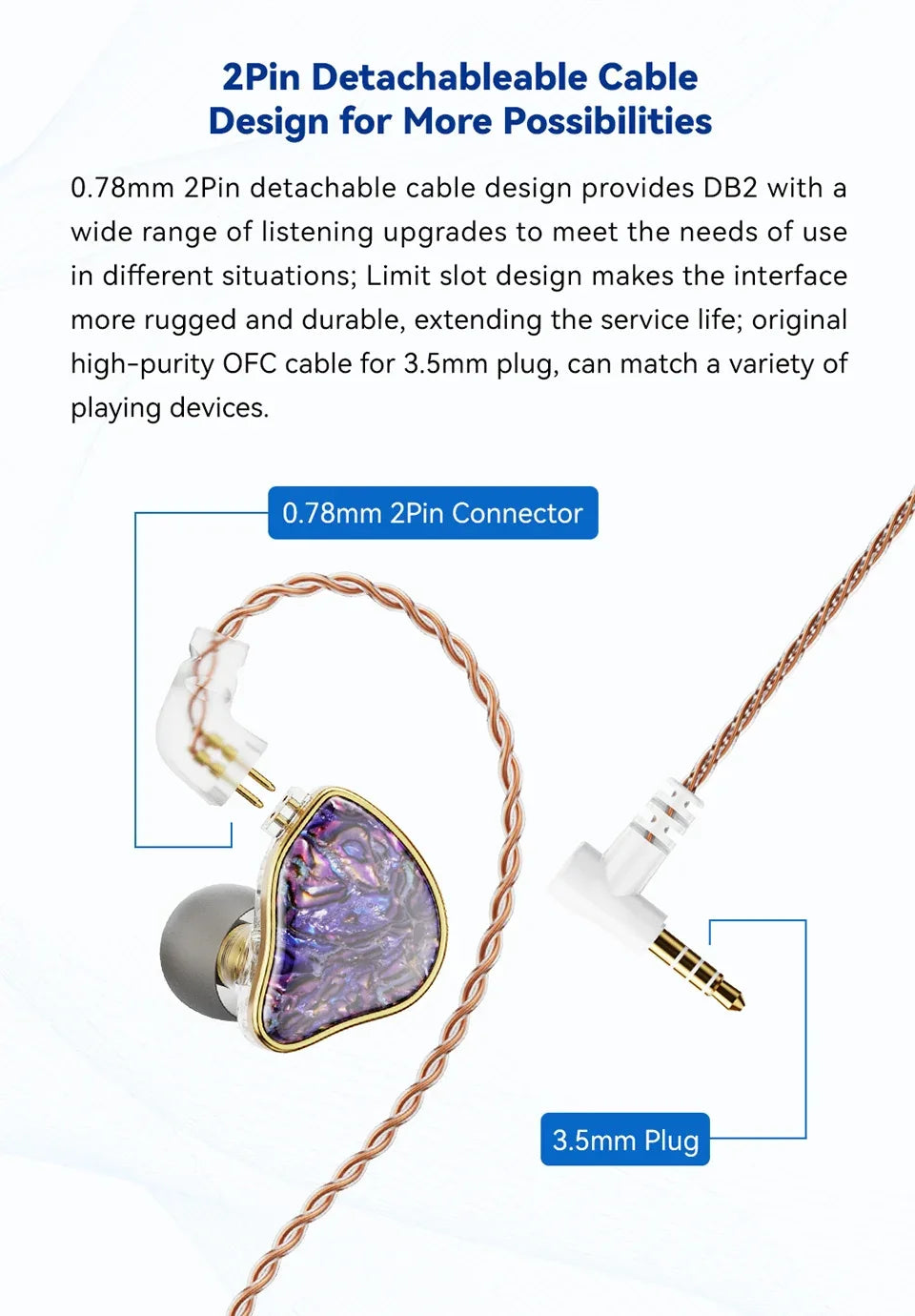 HiFi In-Ear Monitors 1DD+1BA Hybrid Dual Driver Earphones | Tidesmit Tidesmit