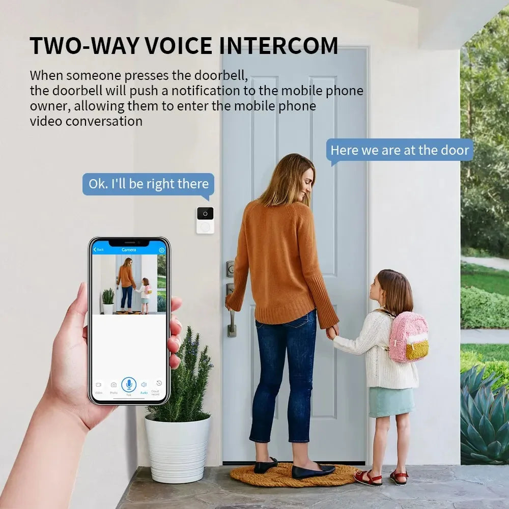 WIFI Video Doorbell Camera Wireless IR Night Vision Smart Home Security HD Door Bell Two Way Intercom Voice Change For Home