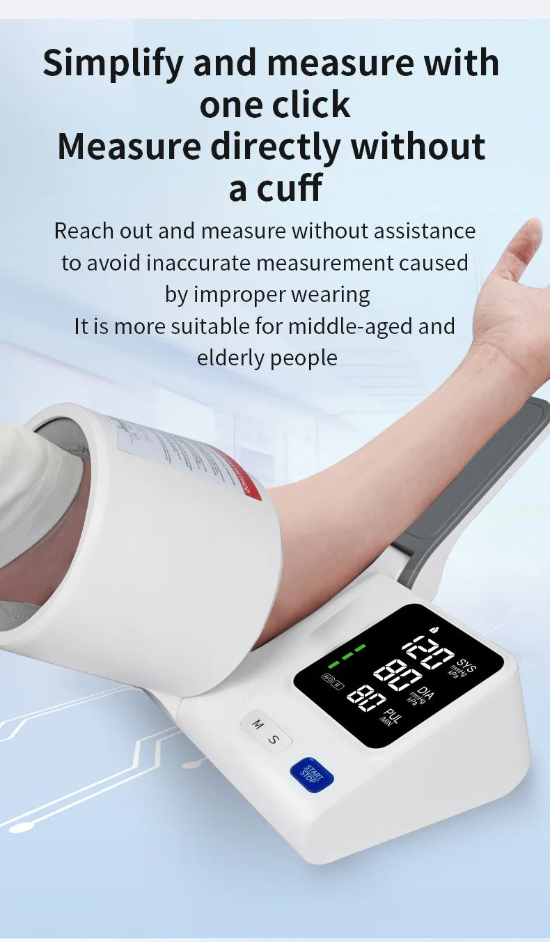 Household Medical Upper Arm Blood Pressure Monitor Foldable Arm Tunnel Blood Pressure Monitor Heart Rate Pulse Monitor