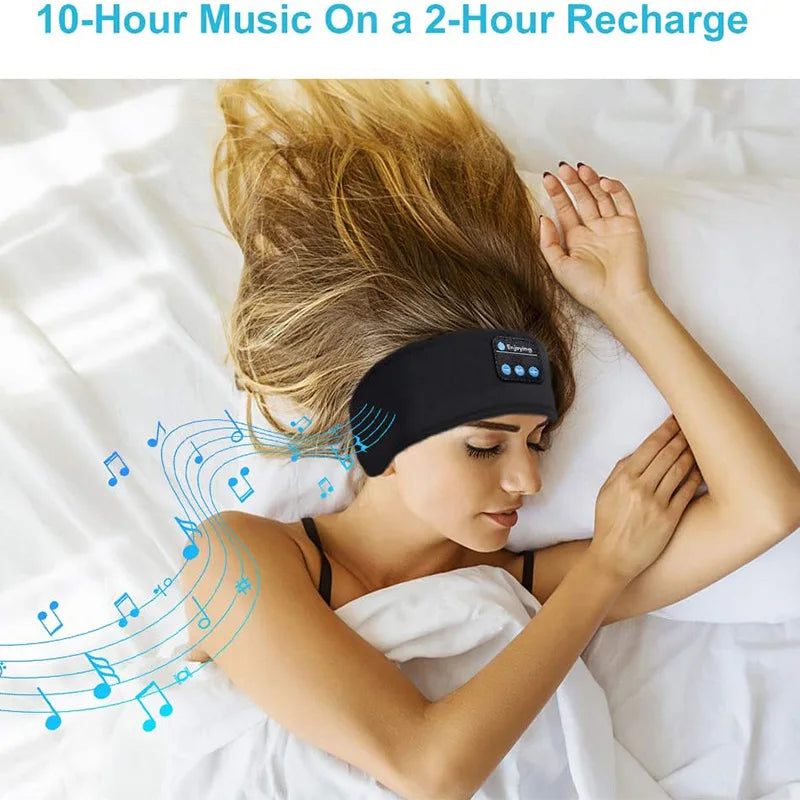 Bluetooth Sleep Headphones Mask - Soft Cotton Wireless Sleep Mask Tidesmit