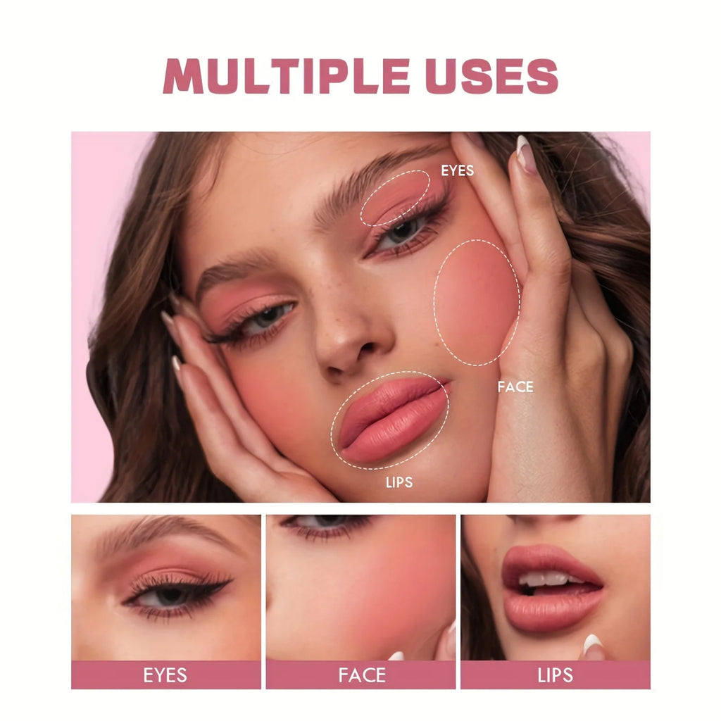 Tidesmit 6 colors waterproof blush cream for face makeup showing soft texture and long-lasting pigmentation