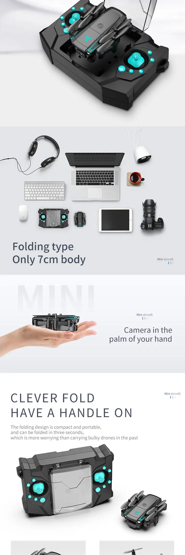 Mini 4K Camera Drone - Foldable WiFi FPV Quadcopter by Tidesmit Tidesmit