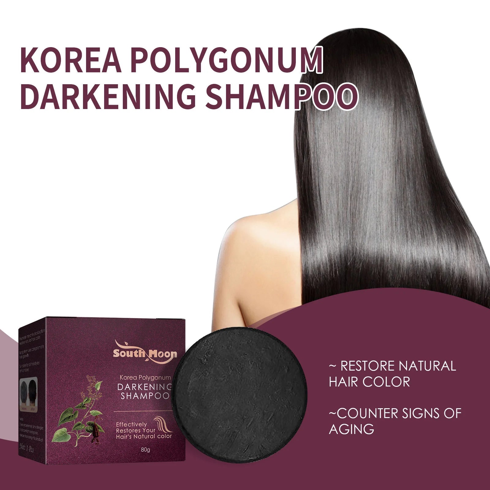Polygonum Multiflorum Shampoo Soap Deep Clean Oil Control Nourish Scalp Soothe Hair Root Natural Care Refreshing Scent Hair Soap