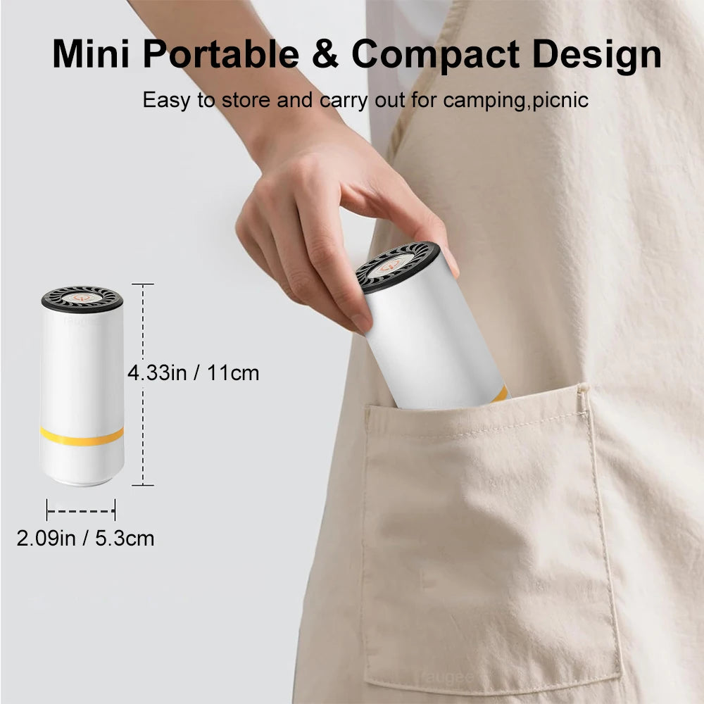 Mini Vacuum Sealer Air Pump Food Vacuum Packaging Machine Electric Vacuum Sealer Bag Automatic Sealing Rechargeable Vacuum Pump