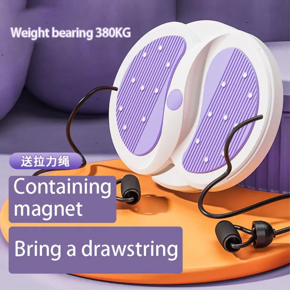 Waist Twisting Disc with Resistance Bands - Silent Home Fitness Trainer Body Shaping Massage Equipment Purple A China