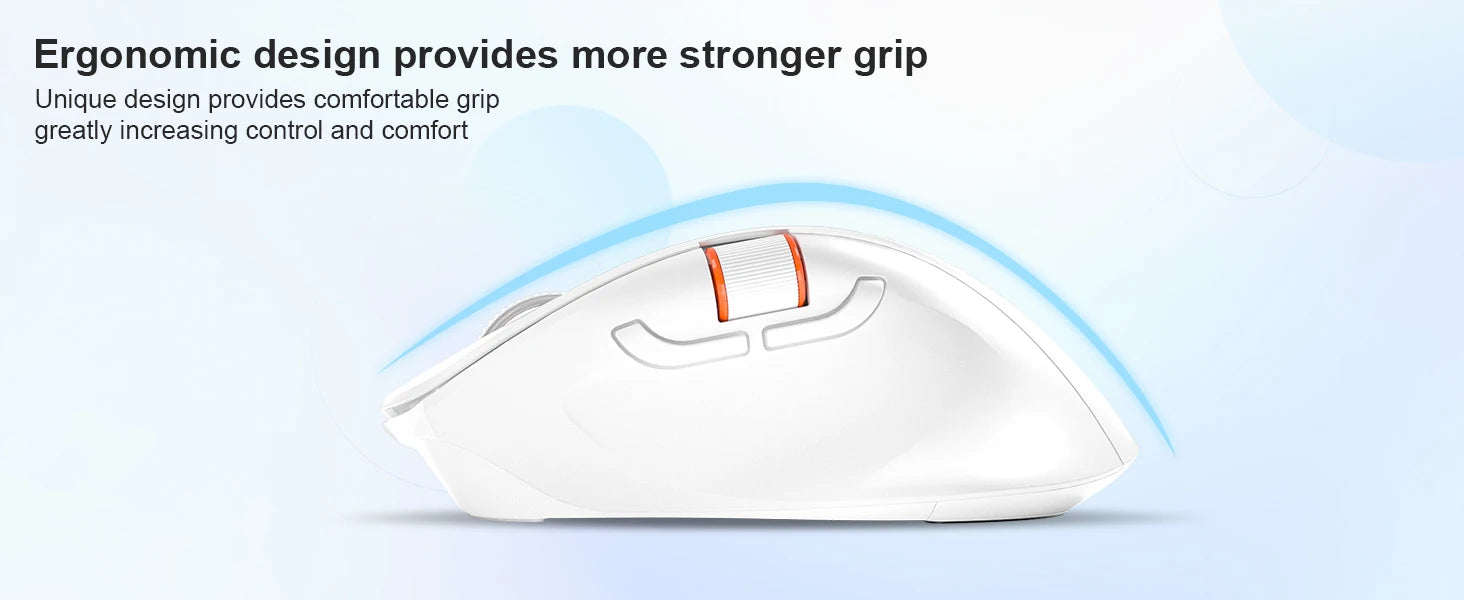 Ergonomic Dual-Mode Wireless Slient Office Mouse 2.4G/BT 5.1 DPI Adjustable Optical Mouse With Scroll Wheel For PC Computer