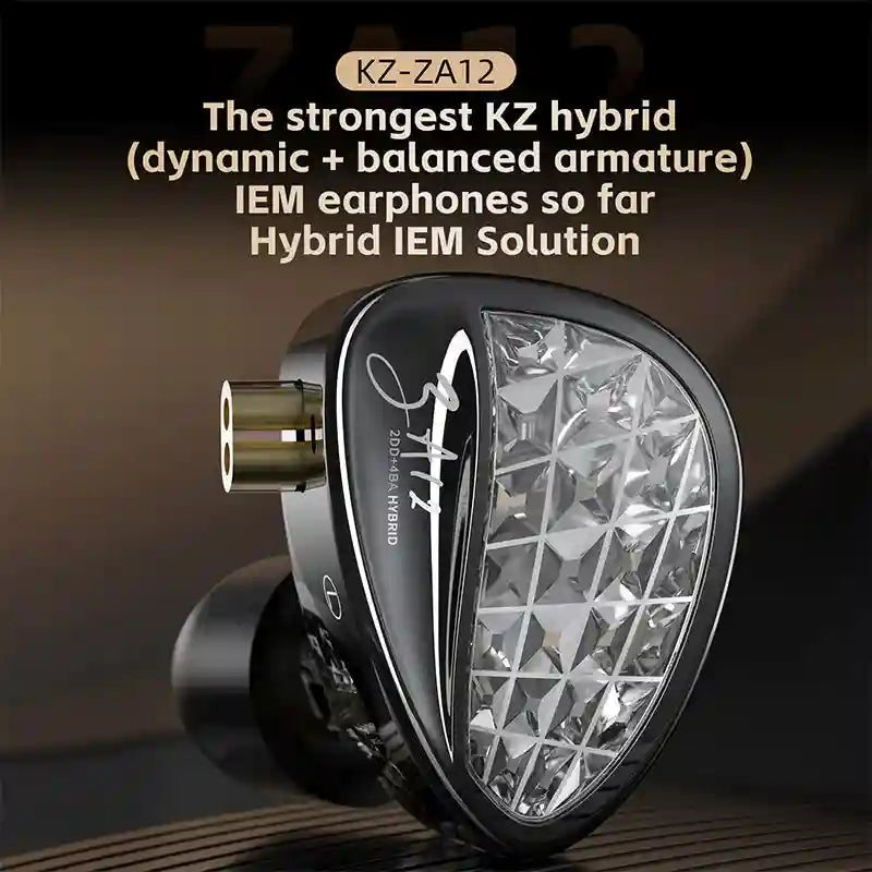 Wired In-Ear Monitors - Hybrid 2DD+4BA HiFi Drivers Black Tidesmit