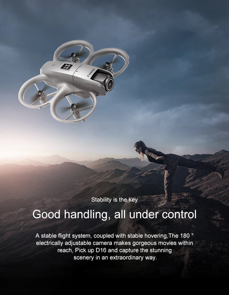 4K HD Camera Drone - Foldable GPS Drone with Obstacle Avoidance (D16 Model) Tidesmit