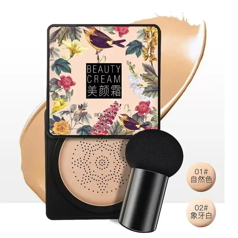 Tidesmit Mushroom Head air cushion CC cream showing smooth texture and natural moisturizing foundation coverage