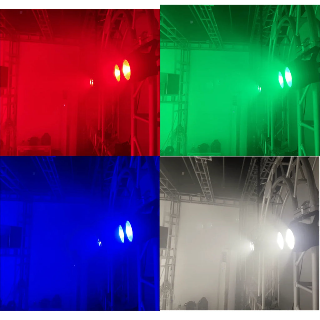 2pcs 200W LED Audience Blinder Lights 2Eye 2x100W Par Cob RGBWAUV 6in1 Strobe Wash Beam Stage Lighting Dj Disco
