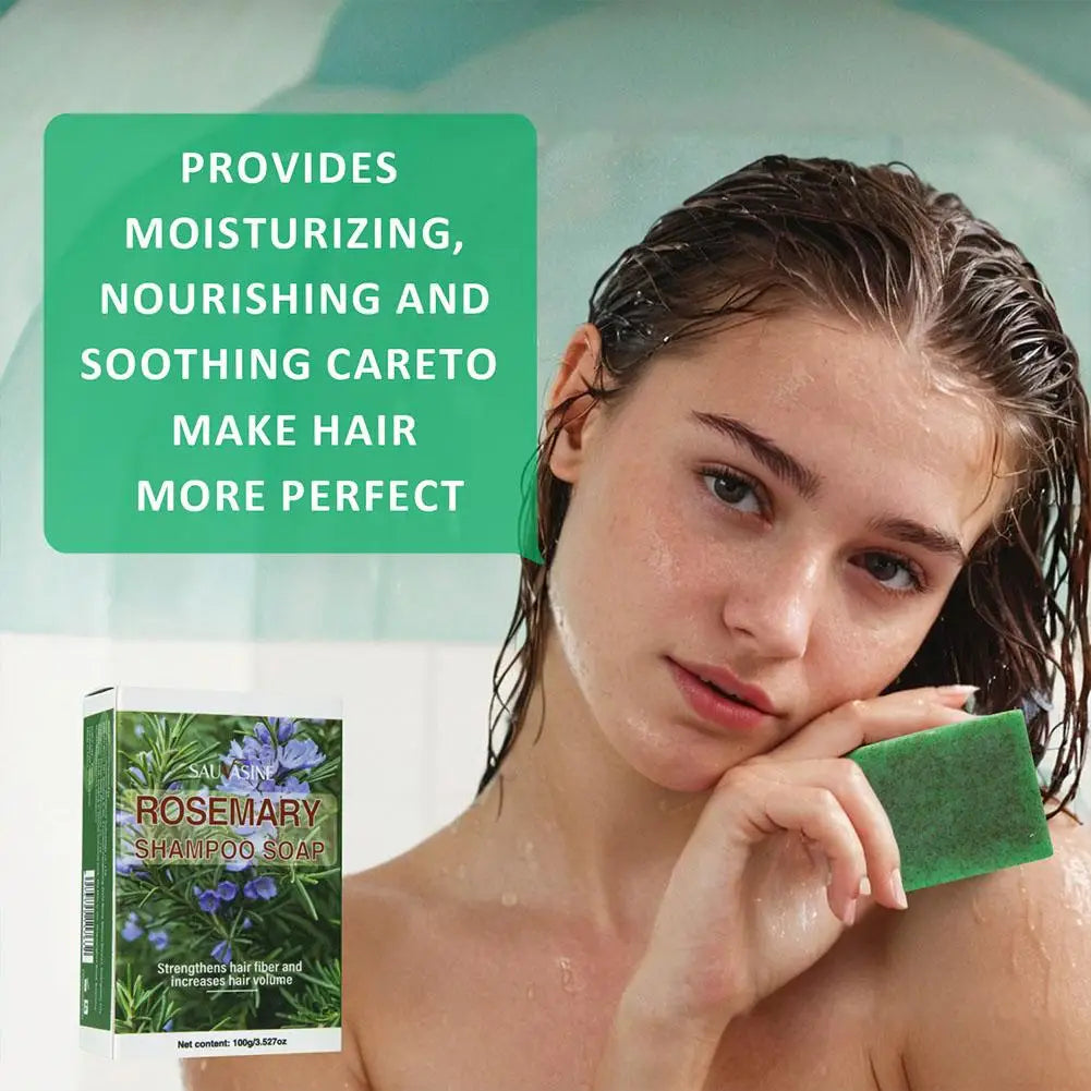 Rosemary Shampoo Bar For Hair Growth Anti Hair Loss Biotin Volumizing Hair Soap Strengthening Thickening Scalp Treatment 100g