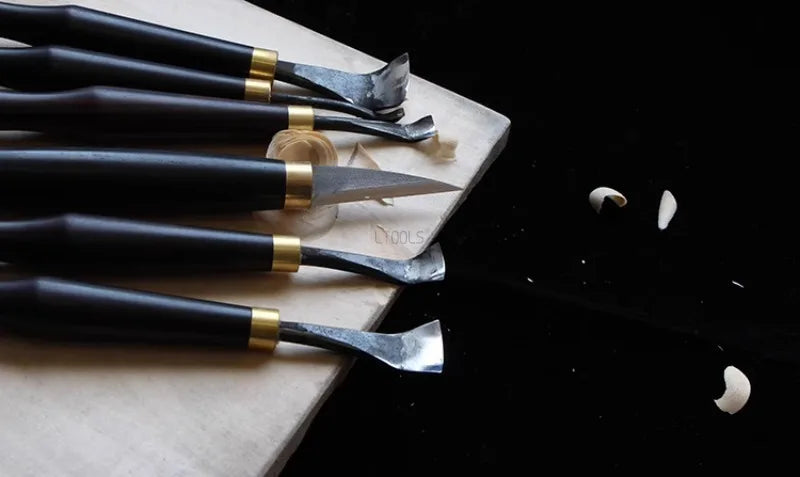 Woodworking DIY Spoon Digging Knife Precision Carving Special Curved Knife Professional Craftsman Tree-root Carving Chisel Tools