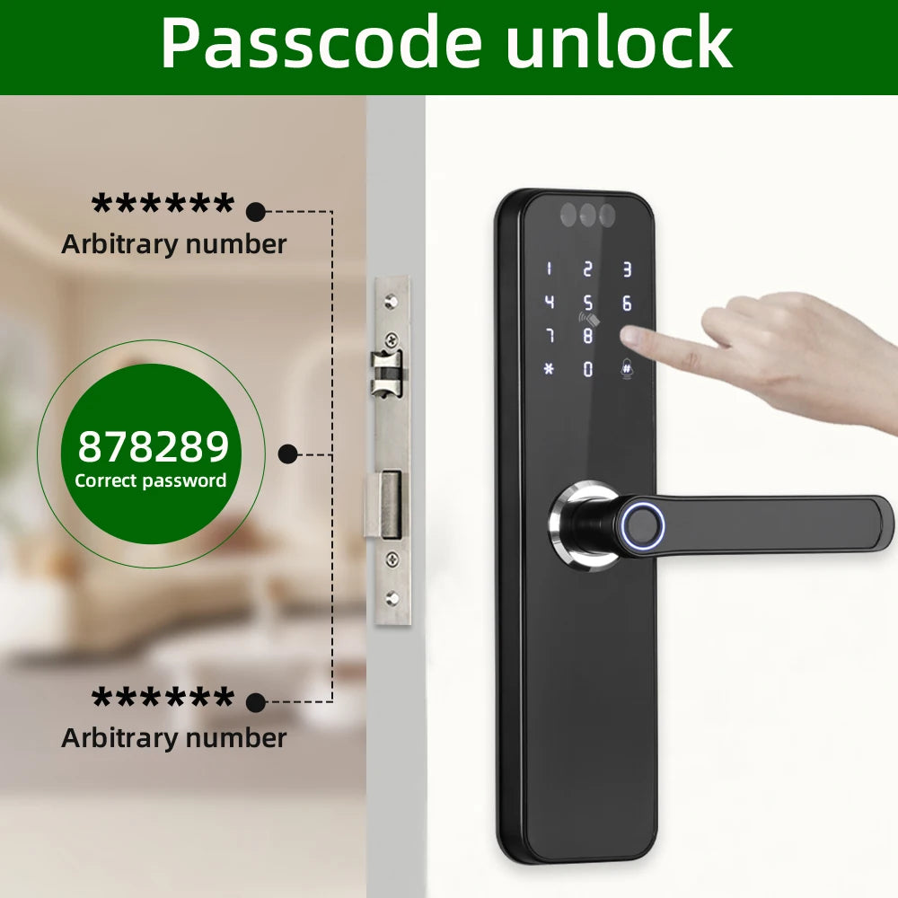 CDOK K12 Tuya WiFi smart door lock, remote unlocking, with cat-eye camera and face unlocking
