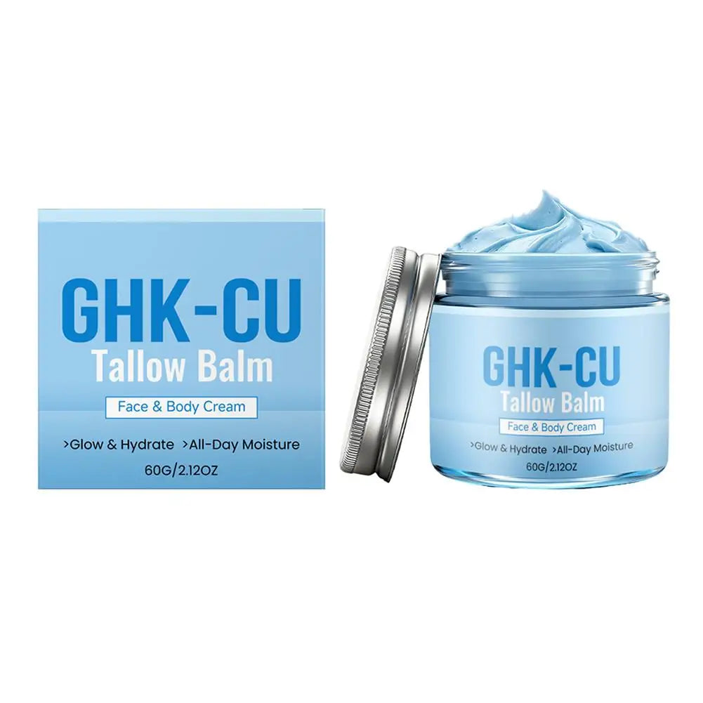 GHK-CU Copper Peptides Beef Tallow Cream Manuka Honey Blue Balm Face Body Moisturizer for Mature Dry Sensitive Skin Care