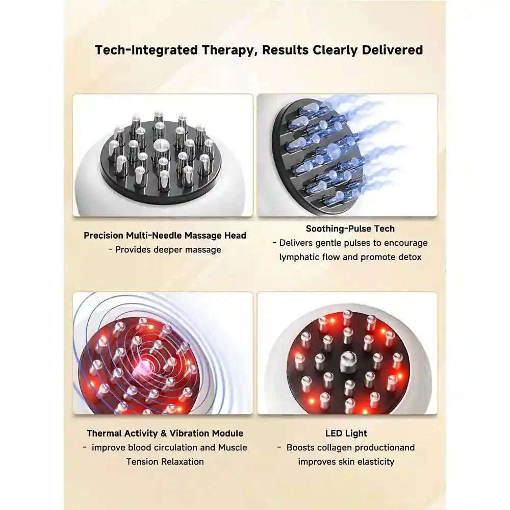 Massage Roller with Infrared Heating - Pearl White Rechargeable Device Massage Roller Tidesmit