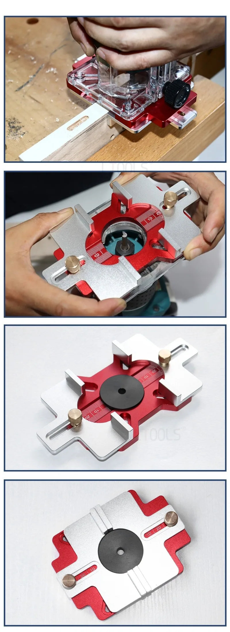 Woodworking 2-in-1 Slotted Positioning Plate Aluminum Alloy Drawer Handle Punching Template Wood Convenient Cut Auxiliary Tools