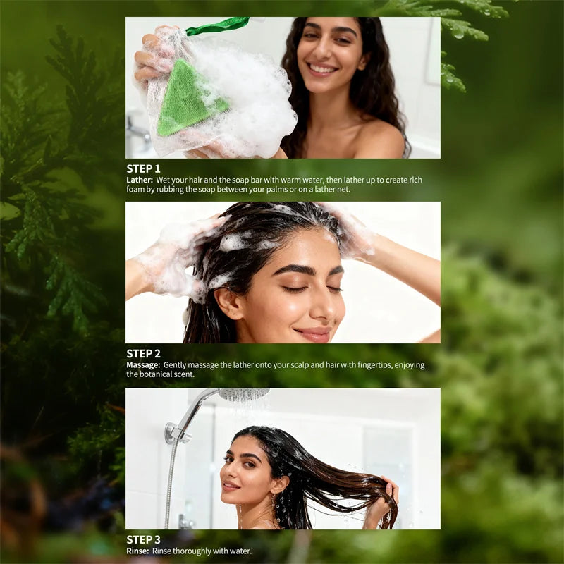 Usman Shampoo Bar Usman Grass Natural Soap Hair Nourishing Shampoo Soap Oil Control Relieves Scalp Itching Strengthens Hair Root