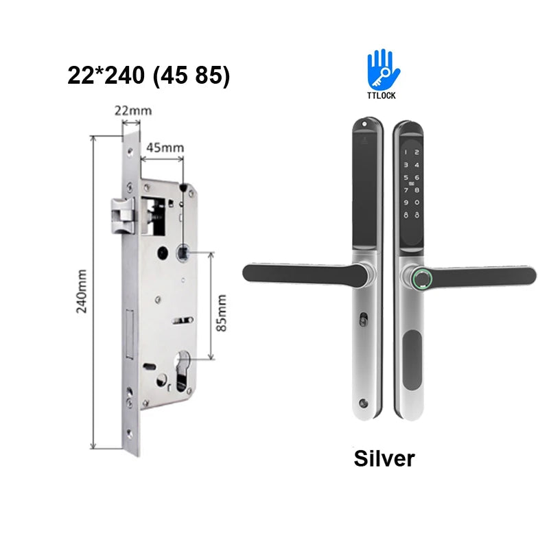 Slim 2.8CM Waterproof Sliding Door Smart Lock Fingerprint Password IC Card Key Compatibility TTlock App & Alexa Biometric Header