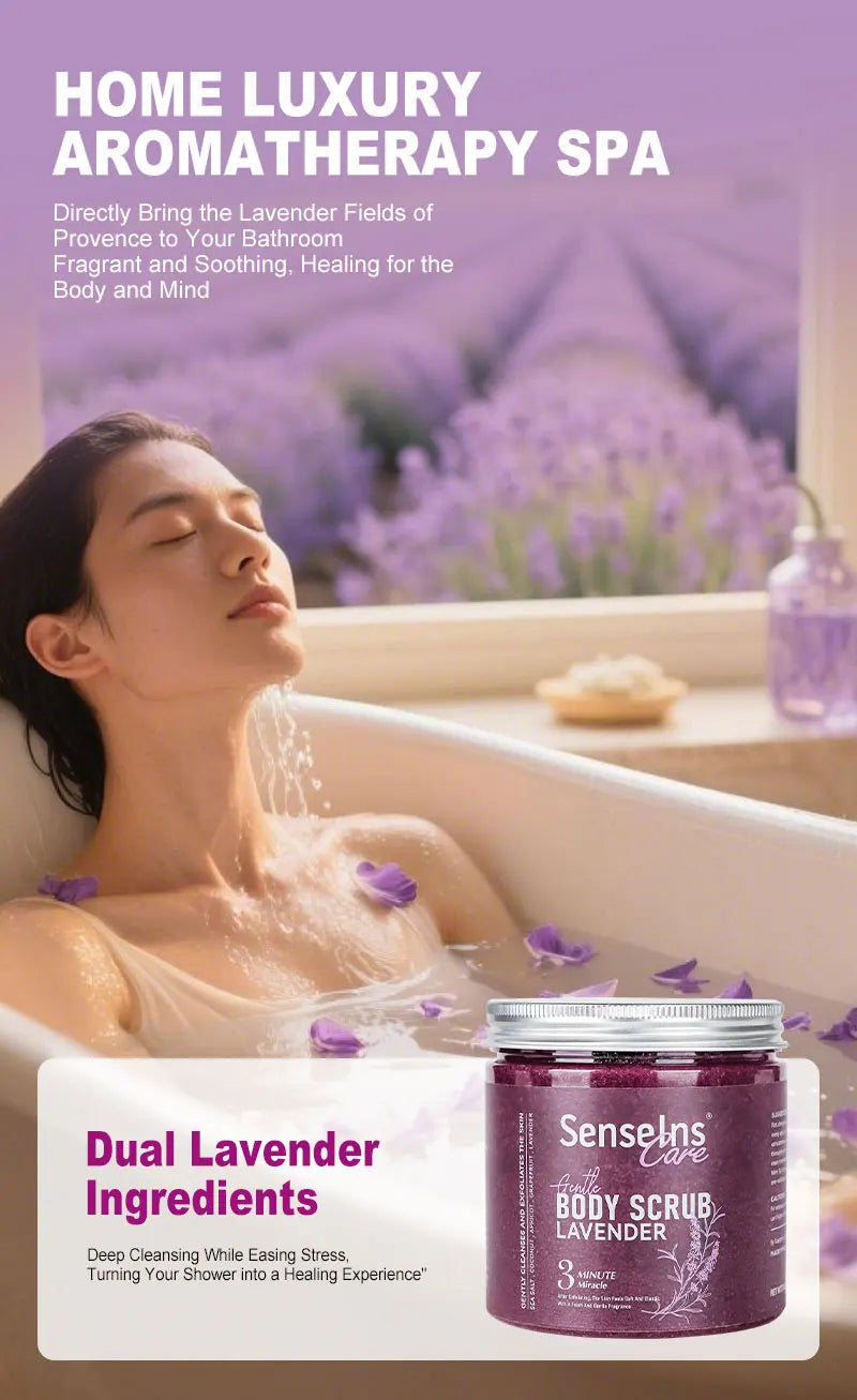 Lavender Body Scrub – Shea Butter Exfoliating Skin Care 500g Scrubs Treatments Tidesmit