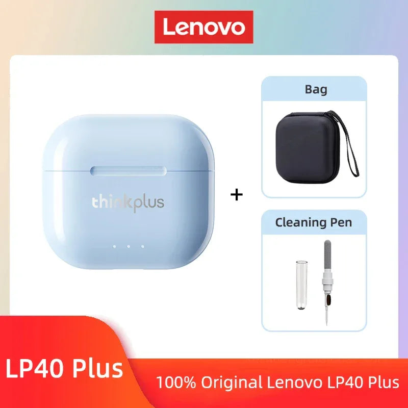 Lenovo LP40 II TWS Wireless Bluetooth Earphones by Tidesmit Blue Bag Pen Tidesmit